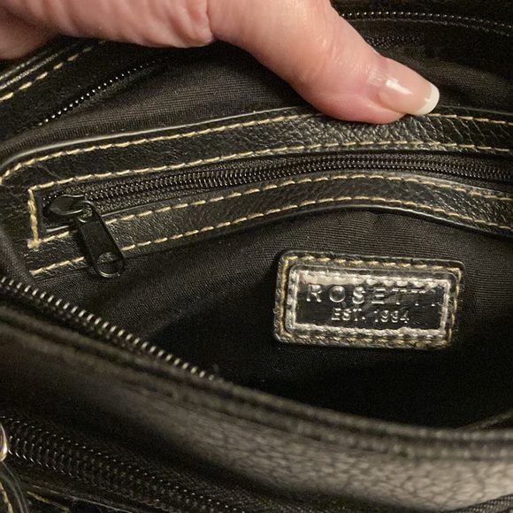 ROSETTI Black Crossbody Bag with Adjustable Attached Strap & Zippered Pockets - Picture 10 of 15